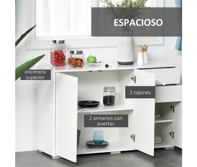 Aparador de Salón Melamina de Madera HOMCOM 117 Crudo