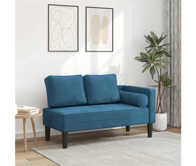 Sofá diván con cojines Azul