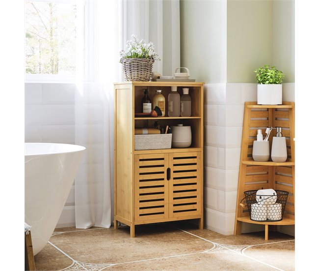 Armario de Baño Bambú kleankin, hogar - baño Marron
