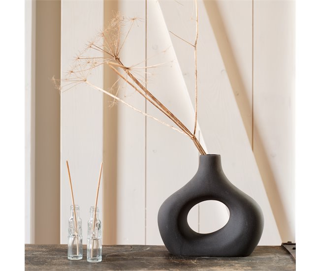 Jarrón BASILISCO marca DECORIS Negro