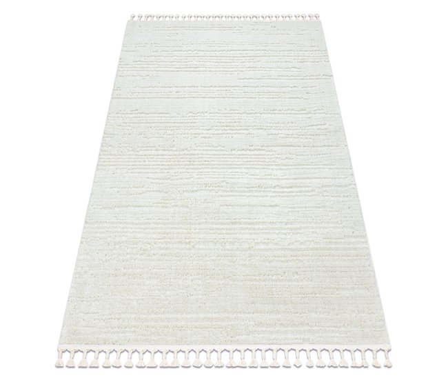 Alfombra SEVILLA AC53B rayas Franjas Bereber marroquí Shaggy 120x170 Crema