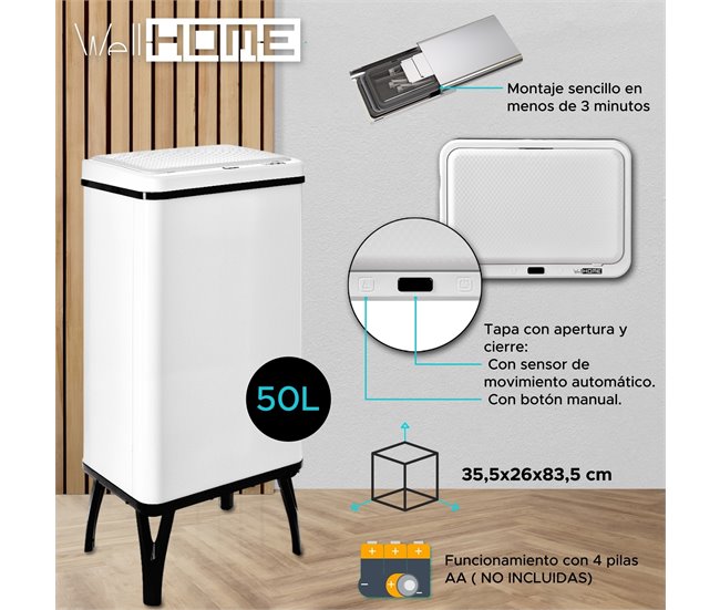 set de dos papeleras y bolsas Blanco