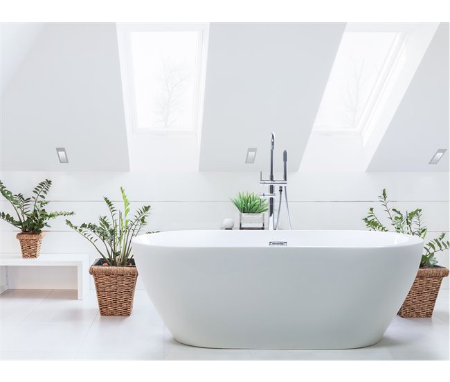 Beliani Bañera independiente NEVIS 80x170 Blanco