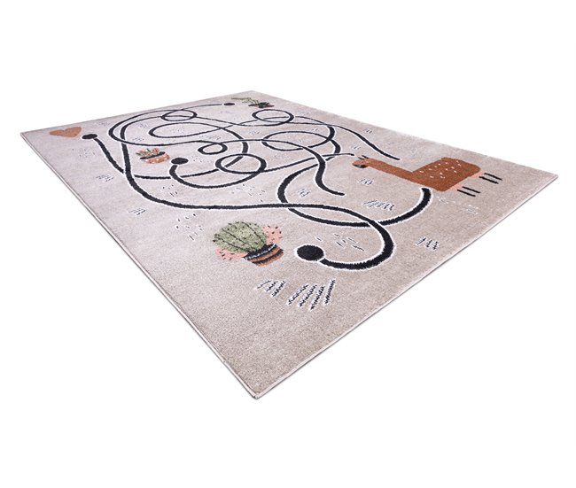 Alfombra FUN Game para niños juego de llama 120x170 Beige