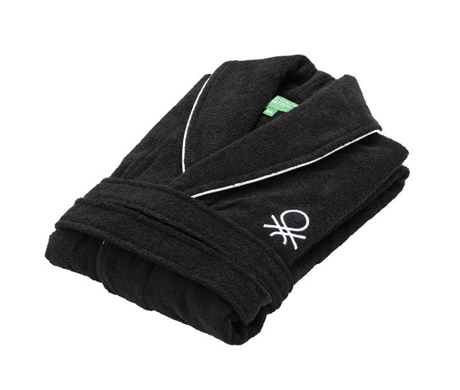 Albornoz benetton 360 gsm 100% algodón Negro