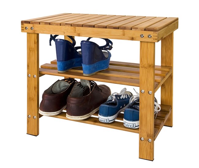 Banco Zapatero de bambú 2 niveles FSR02-K-N SoBuy Natural