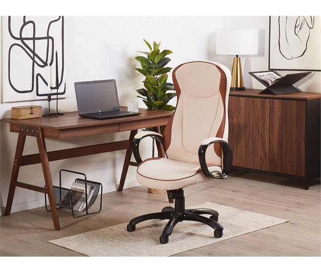 Beliani Silla ejecutiva FELICITY Beige