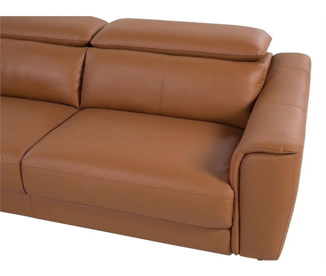 Beliani Sofá de 3 plazas Piel sintética NARWIK Dorado