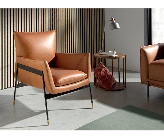ANGEL CERDA Sillón piel marrón Marron