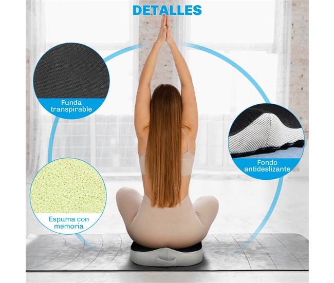 Cojín de Asiento Malla, Espuma Viscoelástica HOMCOM Negro