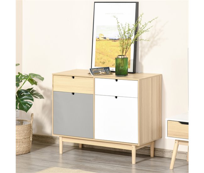 Aparador Auxiliar MDF HOMCOM, hogar - muebles de comedor 100 Multicolor
