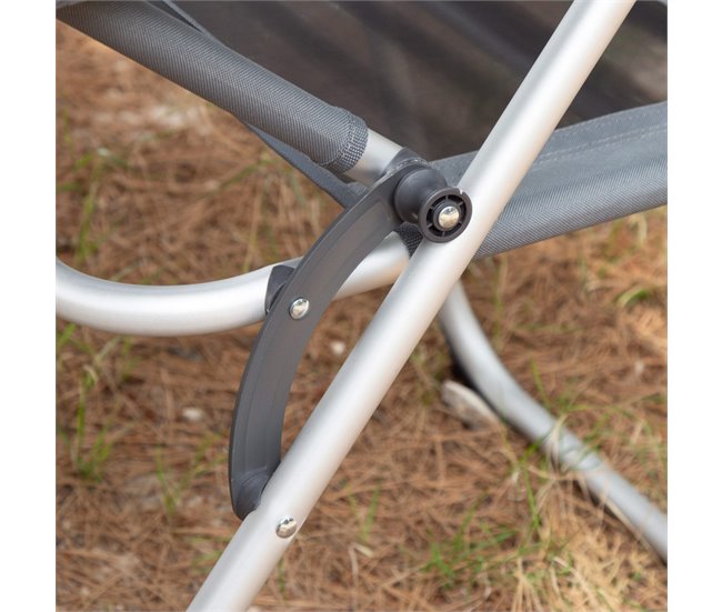 Aktive Silla plegable jardín reclinable 6 posiciones Gris