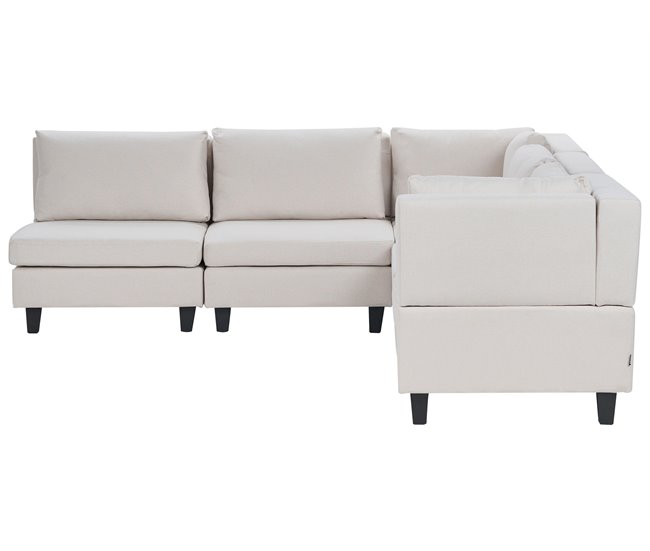 Beliani Sofá esquinero Poliéster UNSTAD Beige