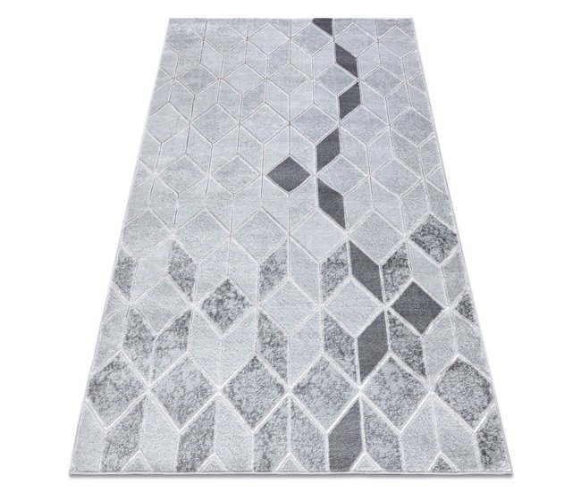 Alfombra MEFE moderna B400 Cubo Geométrico 3D Structural 280x370 Gris Claro