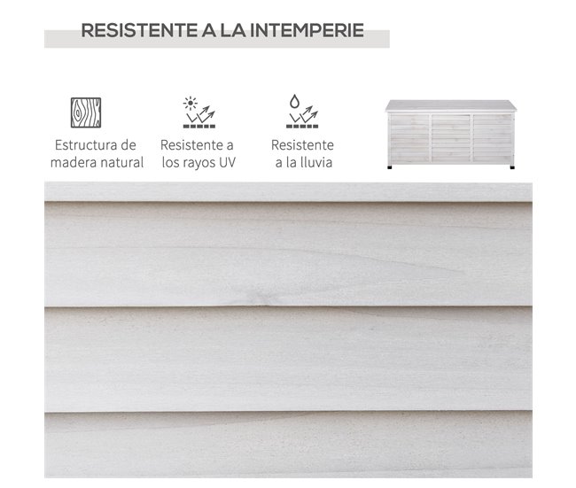 Baúl de Almacenaje Madera de Abeto Outsunny, hogar - muebles 127 Amarillo