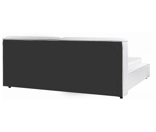 Beliani Cama con somier Bouclé LINARDS 230x242 Blanco