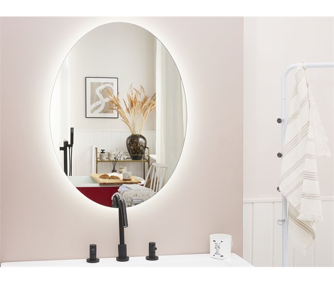 Beliani Espejo de baño MAZILLE Gris