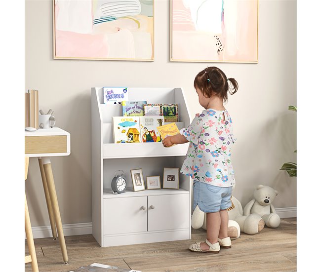 Estantería Juguetes Infantil MDF ZONEKIZ Blanco
