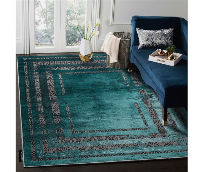 Alfombra DE LUXE moderna 1516 Marco vintage 120x170 Verde
