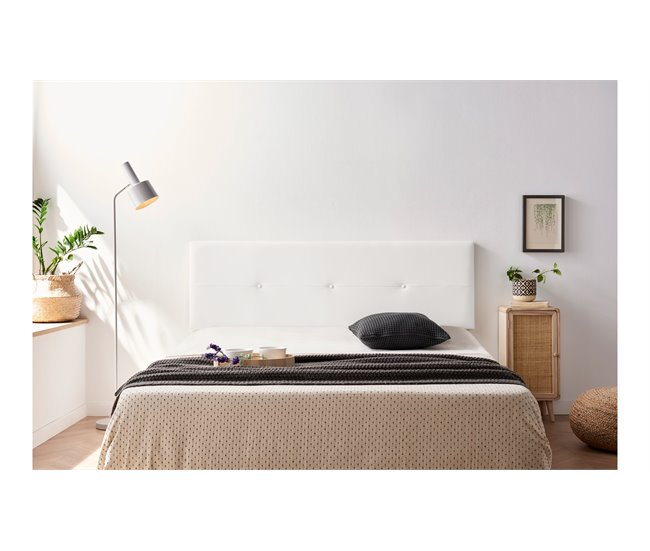 CABECERO TAPIZADO NAPOLI POLIPIEL  - Moonia 190 Blanco
