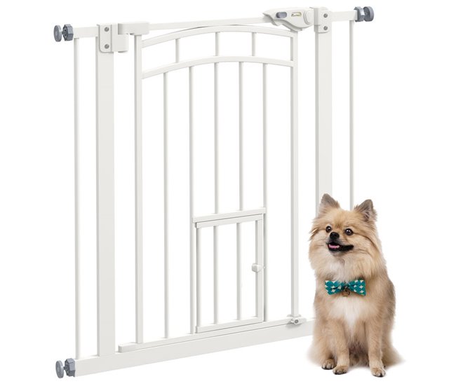 Barrera de Seguridad Acero, PA PawHut Blanco