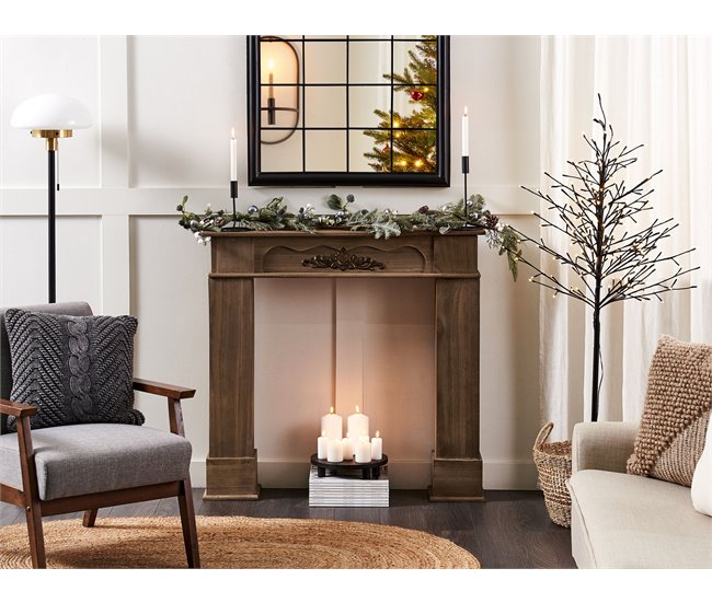 Beliani Repisa de la chimenea NARNIA Marron