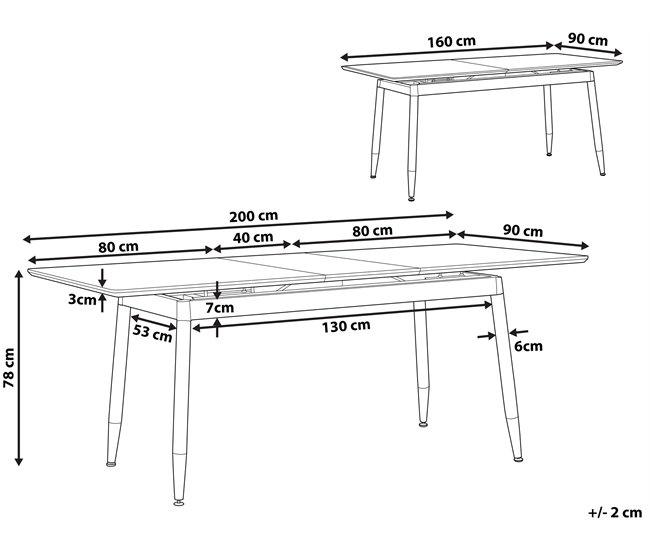 Beliani Conjunto de 2 mesas auxiliares CAMROSE 90x160 Marron