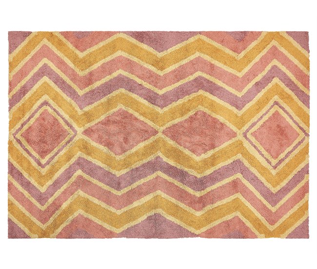 Beliani Alfombra de pelo corto CANAKKALE 140x200 Mostaza
