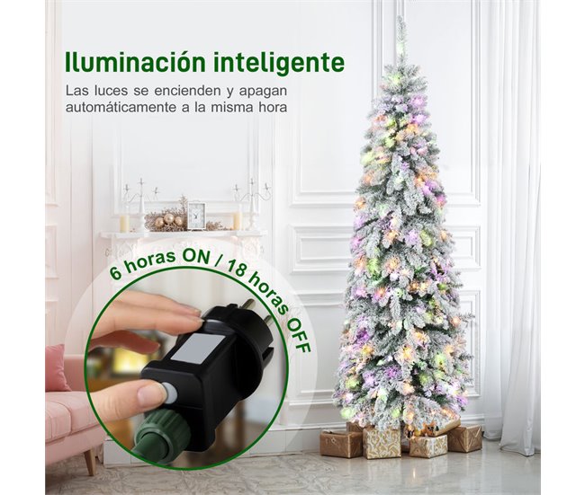 Árbol de Navidad Plástico, Acero HOMCOM, hogar - decoración Verde