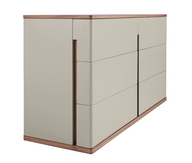 ANGEL CERDÁ Cómoda de diseño moderno de madera Gris/ Madera