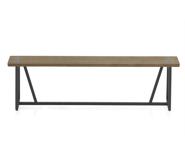 Banco de metal grande Madera