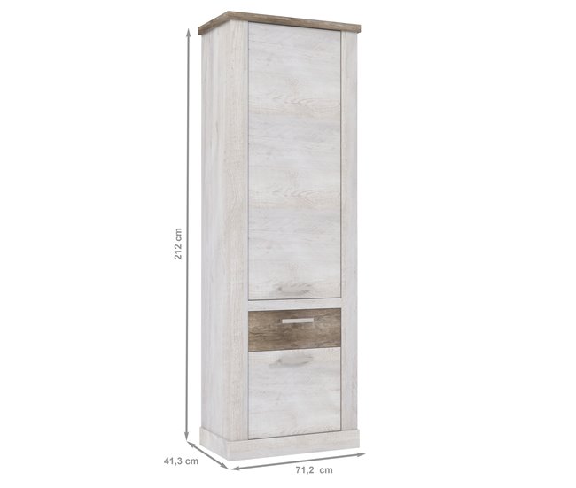 Estantería 1 puerta y 2 cajones VERONA Roble