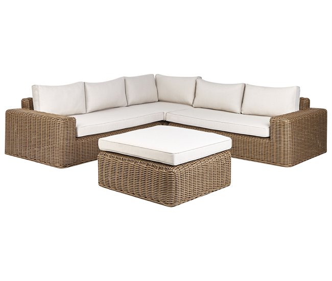 Beliani Conjunto longue PALERMO Marron Claro
