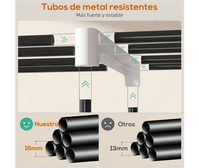 Armario Ropa Portátil Metal, Tela no Tejida HOMCOM Gris