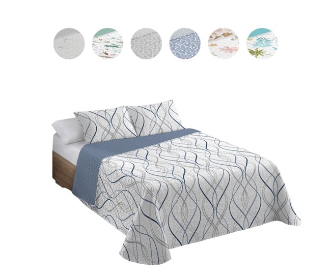 Colcha Bouti Estampada + Fundas Cojines Sortelha 