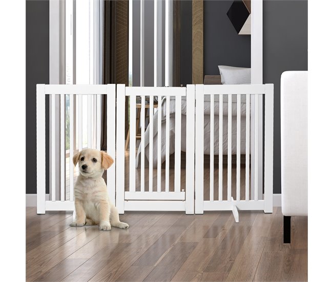 Barrera para Perros MDF PawHut, mascotas - accesorios para perros Blanco