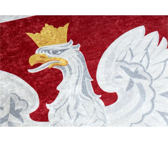 Alfombra lavable ANDRE 2309 emblema de Polonia Blanco