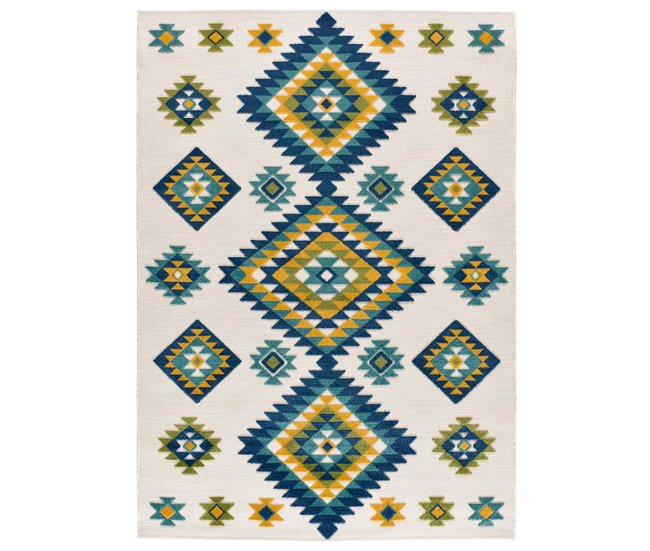 Alfombra geométrica con relieve de interior/exterior MILA - ATTICGO 80x150 Multicolor