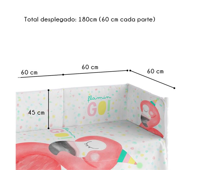 Chichonera de bebé cuna transpirable. Colección Flamingo Blanco