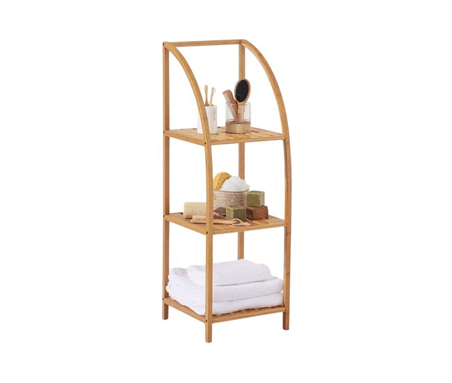 Estantería Arqueada en Bambú con 3 Niveles Canoply Thinia Home 37 Natural