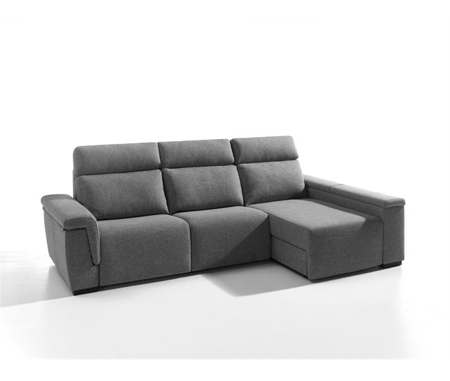 Chaise longue 4 plazas ADRIA relax eléctrico derecho gris claro Gris Claro