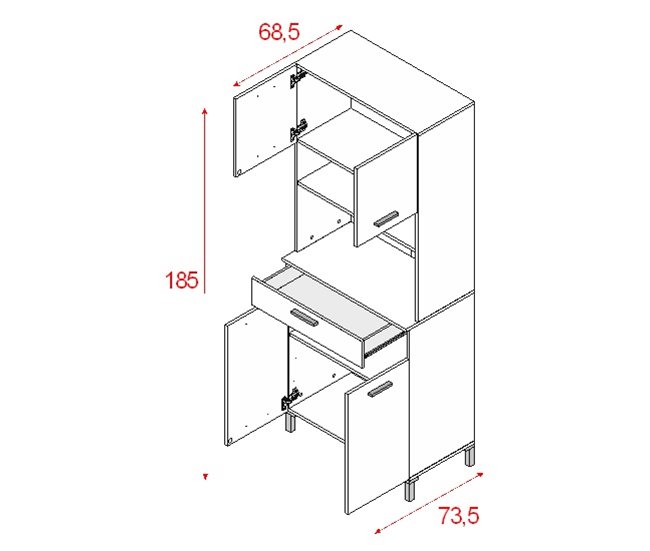 Buffet de cocina CONFO BASIC Blanco Blanco