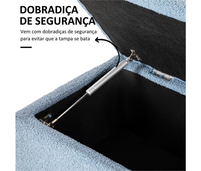 Baúl de Almacenaje Poliéster, Espuma, Madera Goma HOMCOM 38x95 Gris