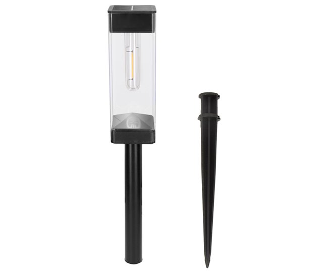 Aktive Set de 4 balizas solares LED 6 lúmenes con estaca Negro