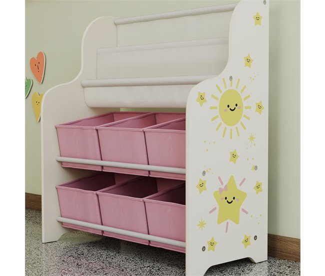 Estantería Infantil MDF, Acero AIYAPLAY Rosa