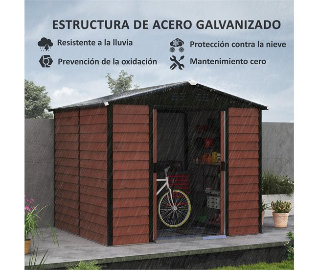 Cobertizo de Jardín Acero Galvanizado Outsunny Marron