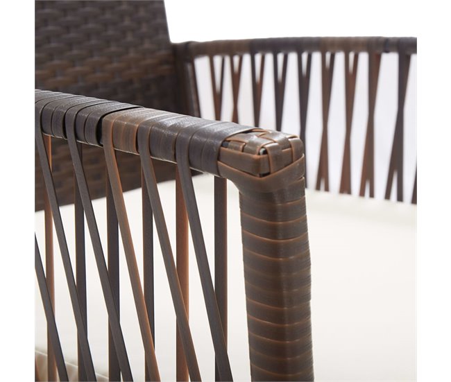 2 Sillones de jardín de ratán sintético con cojines Marron