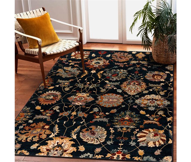 Alfombra de lana SUPERIOR LATICA 100x150 Azul Marino