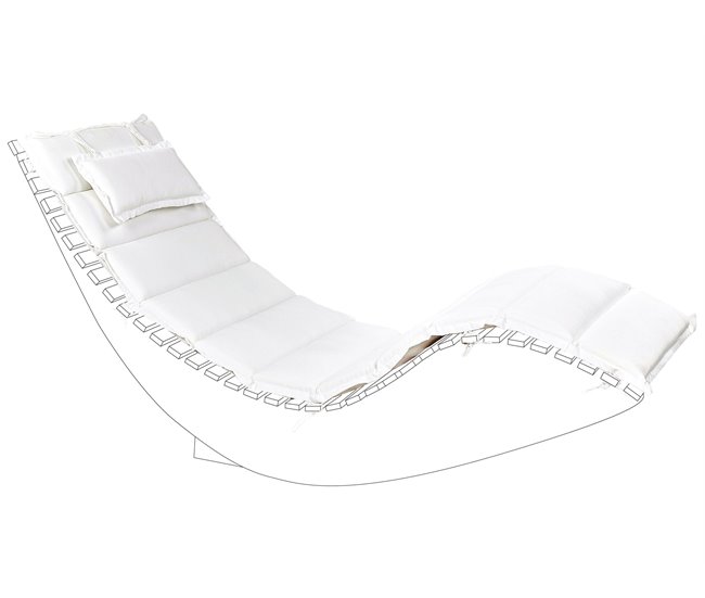 Beliani Cojines de asiento BRESCIA Blanco/ Beige