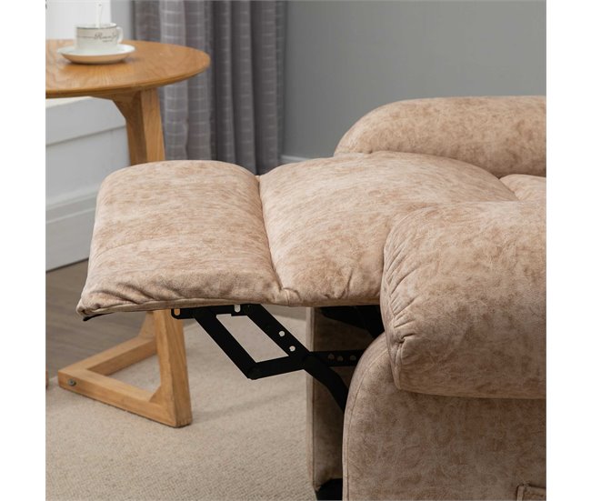 Sillón Relax Reclinable Poliéster, Espuma, Metal HOMCOM Crudo